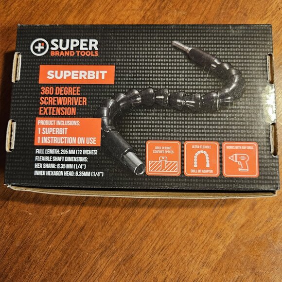 Super Brand Tools Superbit 360 Degree Screwdriver Extension Use On Any Drill - Picture 1 of 2